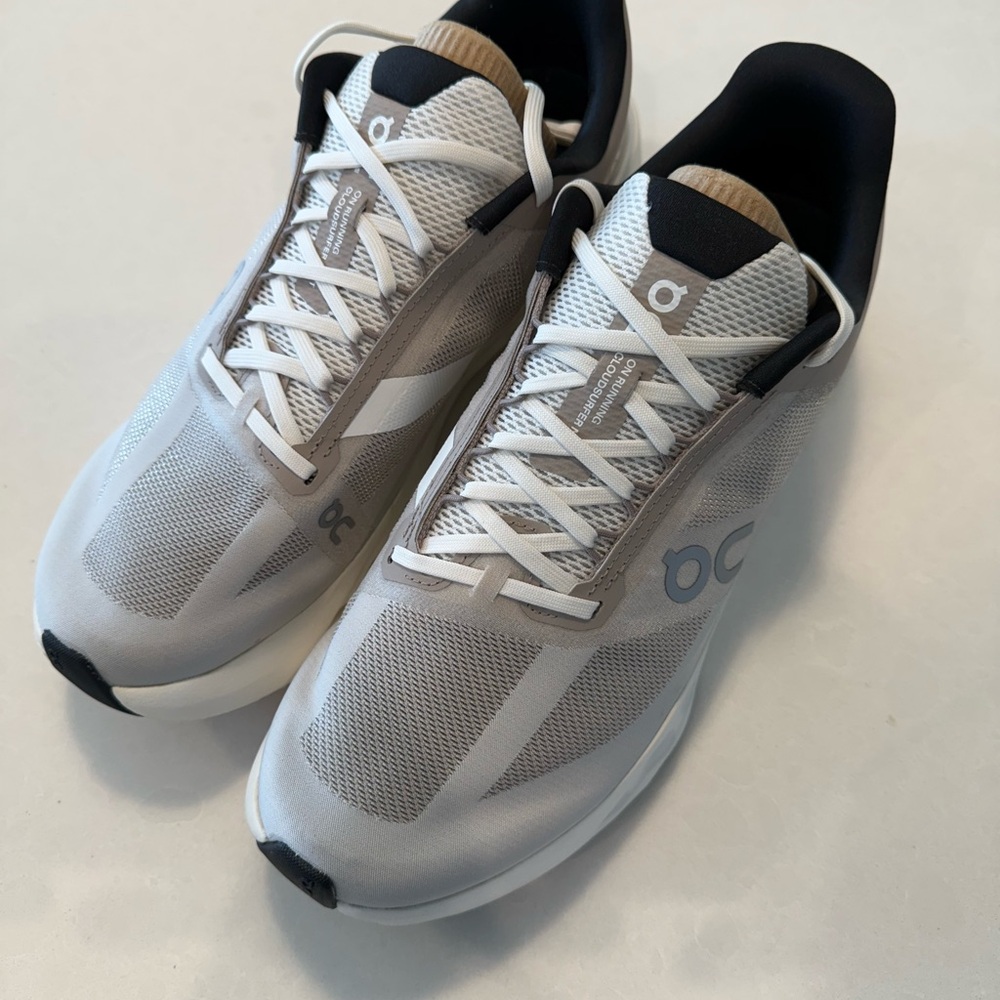 On Running cloudsurfer next Light Gray and White Athletic Shoes